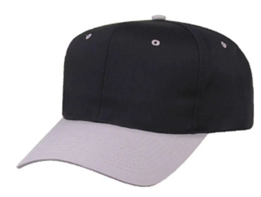 Blank Two Tone Cotton Twill Baseball 6 Panel Snapback Hats Caps